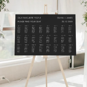 Vorlage für die schwarze Hochzeitstabelle Poster