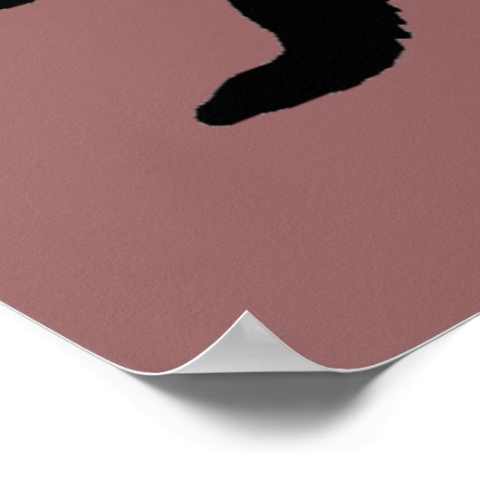 Vorlage für die Silhouette eines schwarzen Bären Poster (Ecke)