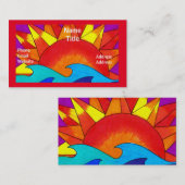 Vorlage für die Solar Summer Business Card Visitenkarte (Vorne/Hinten)