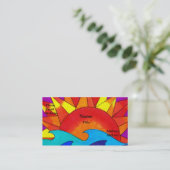 Vorlage für die Solar Summer Business Card Visitenkarte (Stehend Vorderseite)