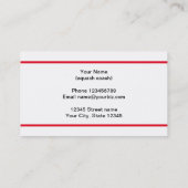 Vorlage für die Squash-Visitenkarte Visitenkarte (Rückseite)