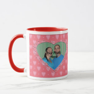 Vorlage für die Tasse des Muster-Fotos in rosa Her