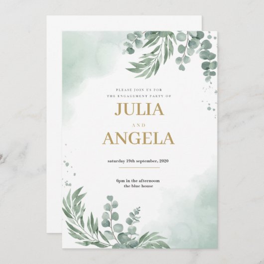 Vorlage für die Verlobung (Vorne/Hinten)