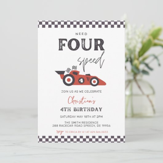 Vorlage für die vierte Einladung zur vierten Gebur (Stehend Vorderseite)