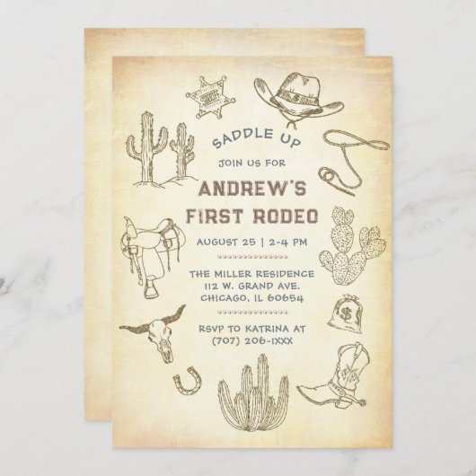 Vorlage für die Vintage Einladung (Vorne/Hinten)