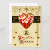 Vorlage für die Vintage Jugendstil-Valentinstag-Ka (Vorne/Hinten)