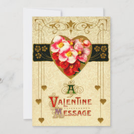 Vorlage für die Vintage Jugendstil-Valentinstag-Ka