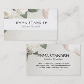 Vorlage für die Visitenkarte als weiße Rose (Vorne/Hinten)