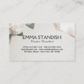 Vorlage für die Visitenkarte als weiße Rose (Rückseite)