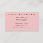 Vorlage für die Visitenkarte der Fitness (Rückseite)