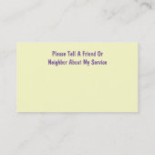 Vorlage für die Visitenkarte der medizinischen Zuh (Rückseite)