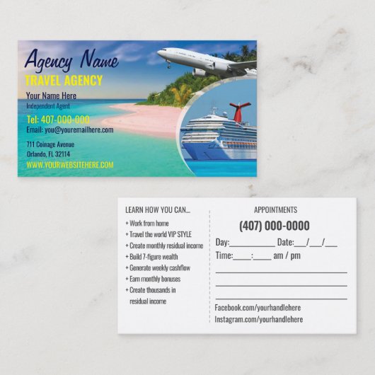 Vorlage für die Visitenkarte des Agenten (Vorne/Hinten)