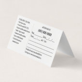 Vorlage für die Visitenkarte des Agenten Visitenkarten (Rückseite)