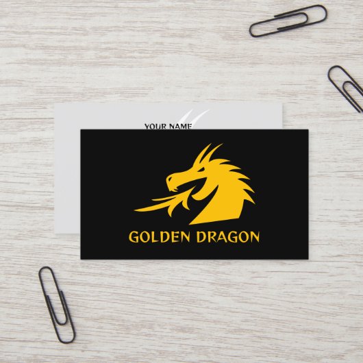 Vorlage für die Visitenkarte des Goldenen Drachen (Vorderseite/Rückseite Beispiel)