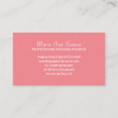 Vorlage für die Visitenkarte des Hochzeitkoordinat (Rückseite)