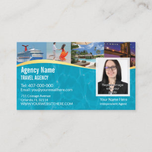 Vorlage für die Visitenkarte des Reisetitels Agent