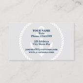 Vorlage für die Visitenkarte für den nautischen An (Rückseite)