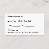 Vorlage für die Visitenkarte für Kleine Zahnärzte (Rückseite)