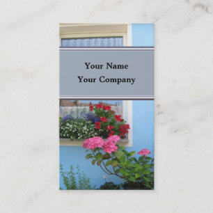 Vorlage für die Visitenkarte im Fenster Blume