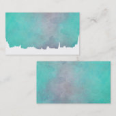 Vorlage für die Visitenkarte in Aquarellfarben Bla (Vorne/Hinten)