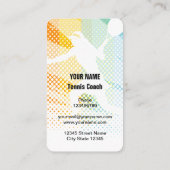 Vorlage für die Visitenkarte von Tennisstunden (Rückseite)