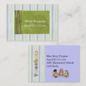 Vorlage für die Visitenkarten des Lehrers Visitenkarte (Vorne/Hinten)