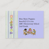 Vorlage für die Visitenkarten des Lehrers Visitenkarte (Rückseite)