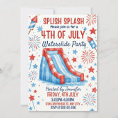 Vorlage für die Wasserrutsche-Party Einladung vom  (Vorderseite)