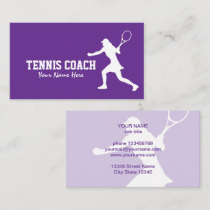 Vorlage für die weibliche Tennis-Coach-Visitenkart Visitenkarte