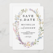 Vorlage für die Wildblume Save the Date (Vorne/Hinten)