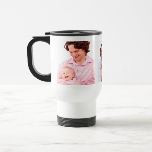 Vorlage für drei Fotos Personalisiert Reisebecher (Links)