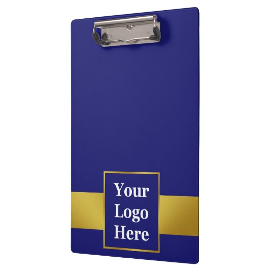 Vorlage für dunkelblaue und goldene Firmenzeichen Klemmbrett (Links)