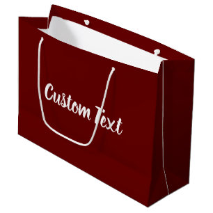 Vorlage für dunkelrote und weiße Skripttexte Große Geschenktüte