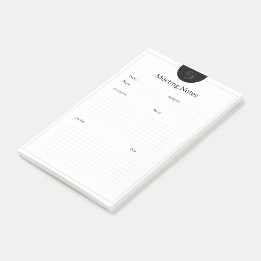 Vorlage für effiziente Sitzungshinweise Post-it Klebezettel (angewinkelt)