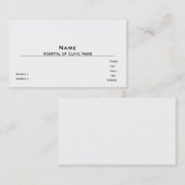 Vorlage für Eggshell/Off-White-Visitenkarte Visitenkarte (Vorne/Hinten)