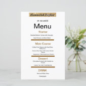Vorlage für ein elegantes Abendessen-Menü (Stehend Vorderseite)