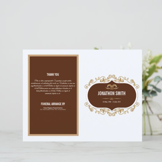 Vorlage für ein elegantes Beerdigungsprogramm (Stehend Vorderseite)