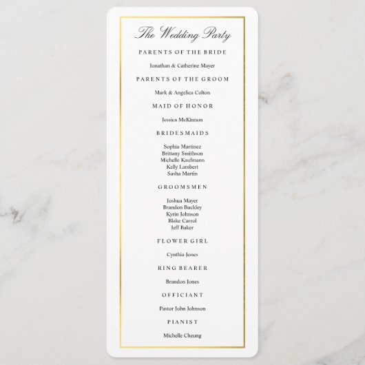 Vorlage für ein elegantes Goldgrenzensehprogramm (Rückseite)