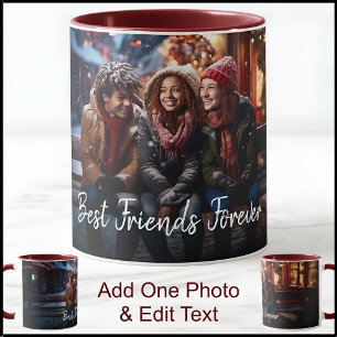Vorlage für ein Foto mit besten Freunden und elega Tasse