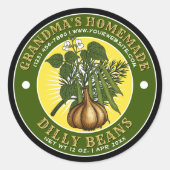 Vorlage für ein hausgemachtes Dilly-Beans-Kunsteti Runder Aufkleber (Vorderseite)