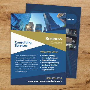 Vorlage für ein unternehmensberatendes Corporate-F Flyer