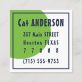 Vorlage für eine beliebige benutzerdefinierbare Vi Quadratische Visitenkarte (Rückseite)