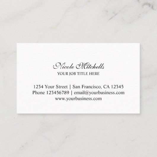 Vorlage für eine benutzerdefinierte Business-Karte Visitenkarte (Rückseite)