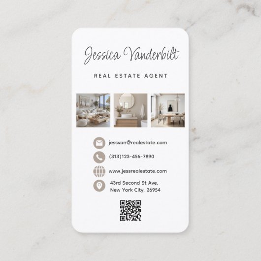 Vorlage für eine echte Anwesen Agent-Visitenkarte Visitenkarte (Rückseite)