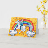 Vorlage für eine Einhornkarte (Gelbe Blume)