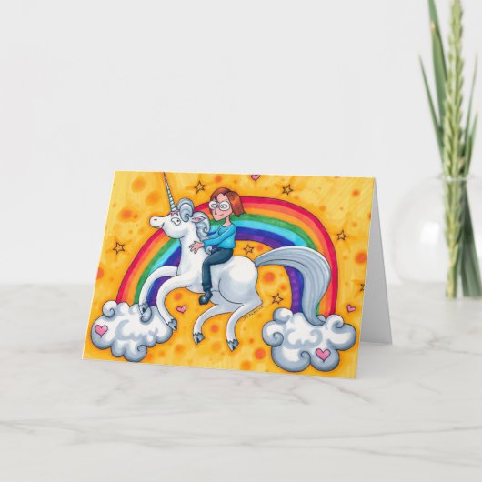 Vorlage für eine Einhornkarte (Vorderseite)