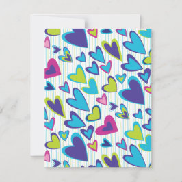 Vorlage für eine Flachkarte für Valentine Hearts