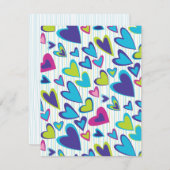 Vorlage für eine Flachkarte für Valentine Hearts (Vorne/Hinten)