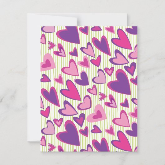 Vorlage für eine Flachkarte für Valentine Hearts (Vorderseite)