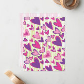 Vorlage für eine Flachkarte für Valentine Hearts (Vorderseite/Rückseite Beispiel)